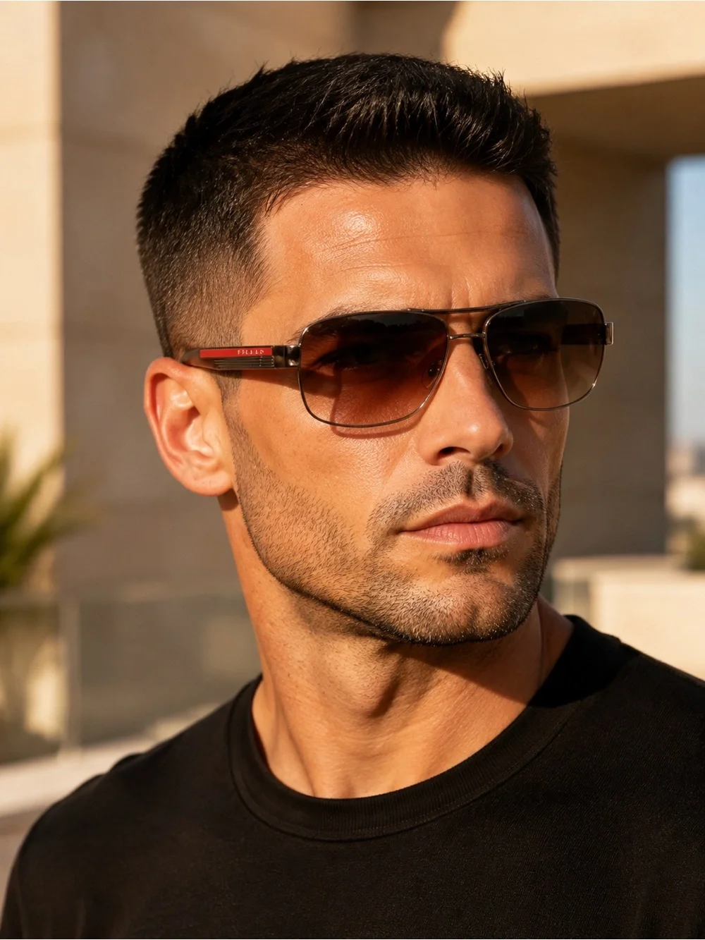Prada Linea Rossa brown SPS 54I 5AV-6S1 Sunglasses NIB Italy Authentic Luxottica